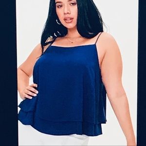 Forever 21 navy blue layered swing cami tank 3xl